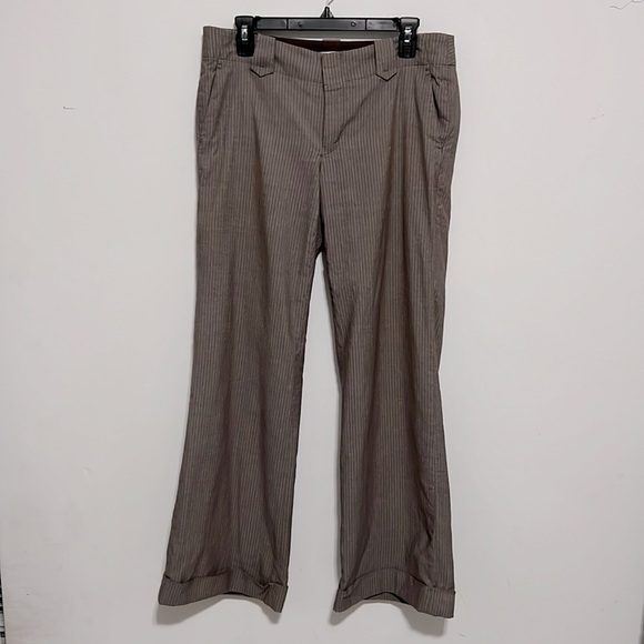 Banana Republic Brown Pinstripe Pants Size 8 - Picture 1 of 12